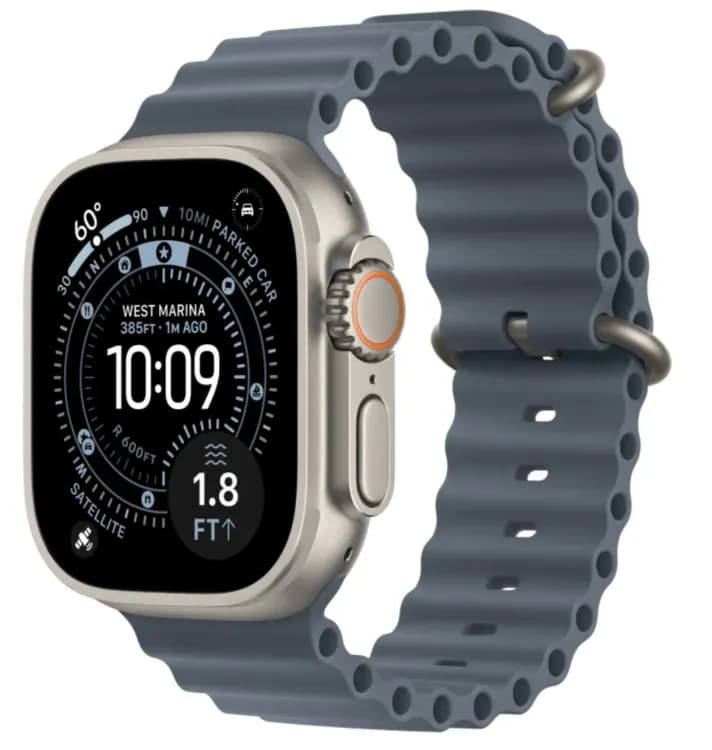 Apple Watch Ultra 3 49mm Natural Titanium case Blue Ocean band