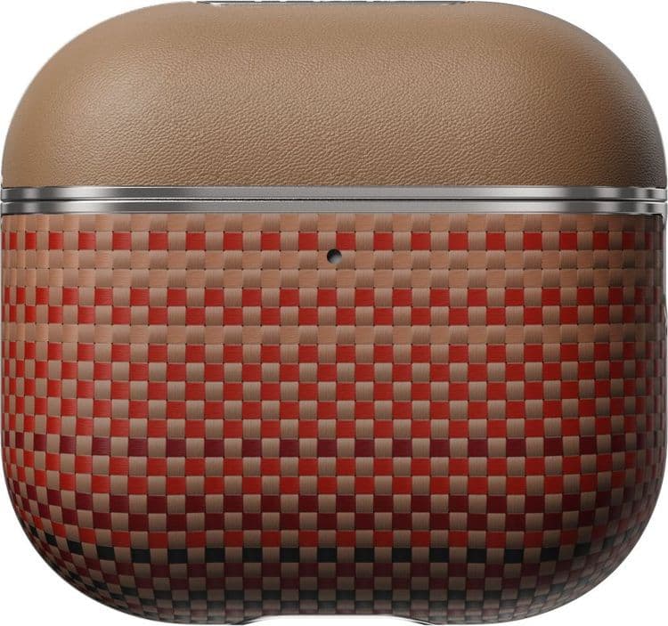 Ультратонкий чехол Pitaka из арамидного волокна и кожи для AirPods 4