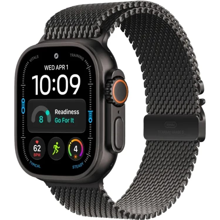 Apple Watch Ultra 4 (2026) 49mm Black Titanium case Titanium Milanese Loop Black (S)