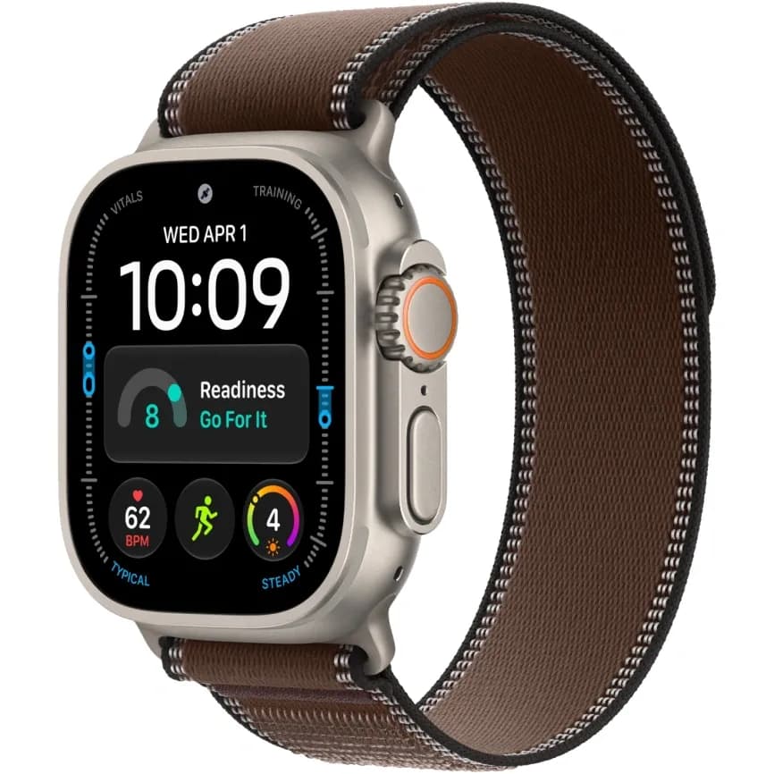 Apple Watch Ultra 4 (2026) 49mm Natural Titanium case Dark Umber Trail Loop (S/M)
