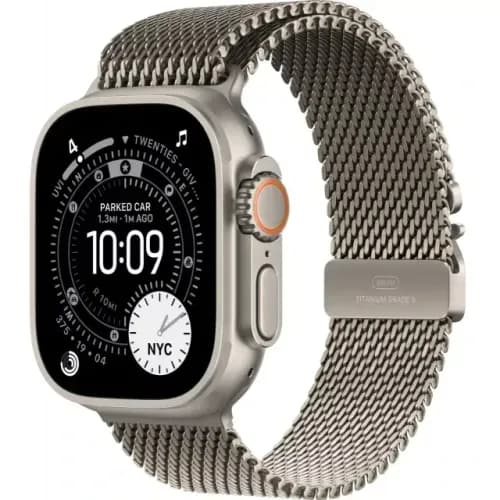 Apple Watch Ultra 3 49mm Natural Titanium case Titanium Milanese Loop Natural (M)