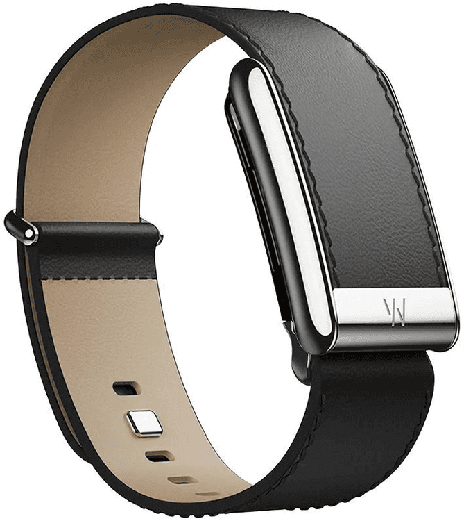 Кожаный люксовый ремешок Straight Band Black/Cream with Titanium для Whoop 5.0 (размер S)