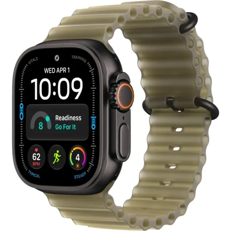 Apple Watch Ultra 4 (2026) 49mm Black Titanium case Translucent Kelp Ocean Band