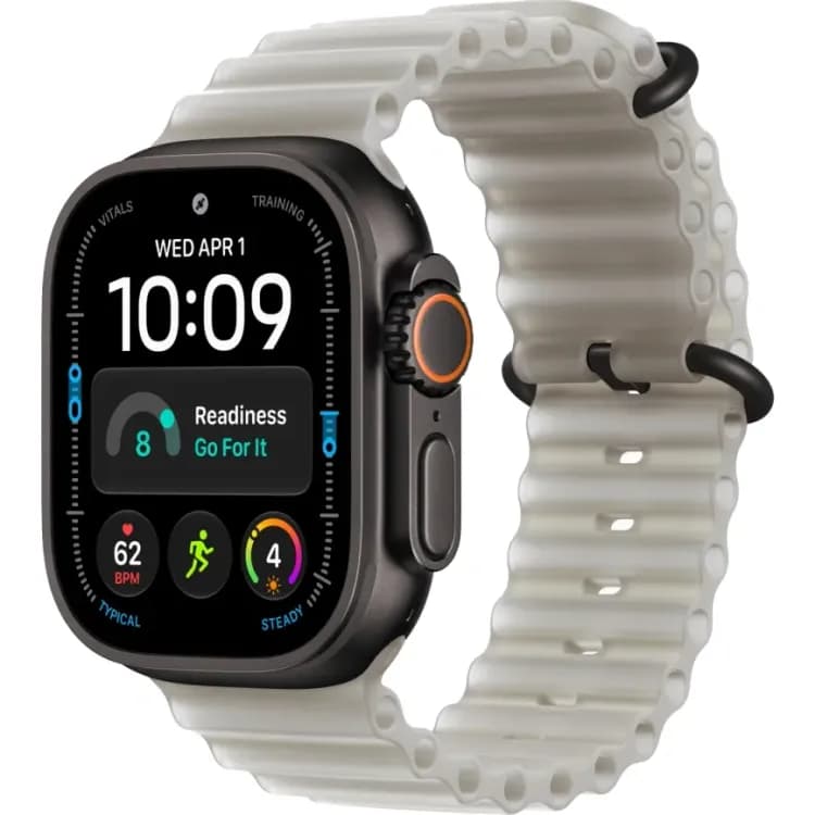 Apple Watch Ultra 4 (2026) 49mm Black Titanium case Translucent Gray Ocean Band