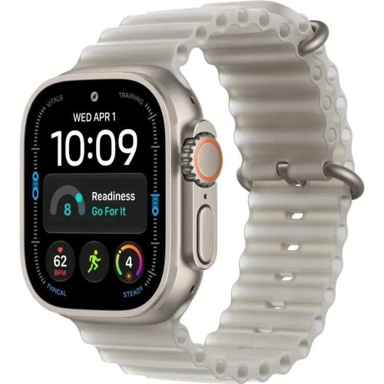 Apple Watch Ultra 4 (2026) 49mm Natural Titanium case Translucent Gray Ocean Band