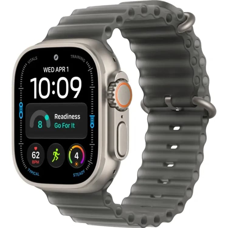 Apple Watch Ultra 4 (2026) 49mm Natural Titanium case Translucent Black Ocean Band