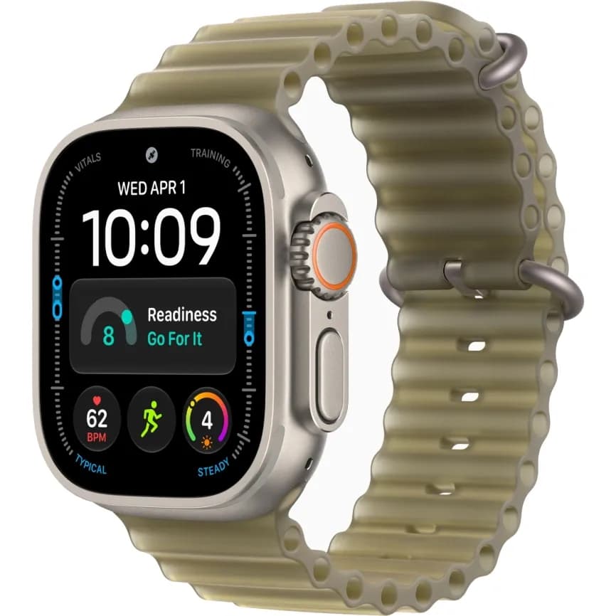 Apple Watch Ultra 4 (2026) 49mm Natural Titanium case Translucent Kelp Ocean Band